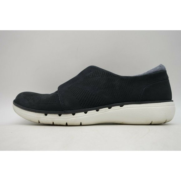 Clarks Artisan Unstructured Black Navy Lace Up Sneakers Shoes Women's 7.5 M - Picture 9 of 10